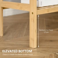HOMCOM Dulap de Depozitare Multifunctional cu 4 Niveluri din Bambus pentru Baie,Sufragerie si Bucatarie, 62x33x112 cm, Culoare naturala(m-6)