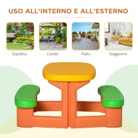 Outsunny Masa Picnic Copii – Set Masa & 2 Banci pentru 3–6 Ani(m-6)