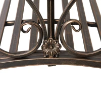 Podet de Gradina Outsunny Vintage din Metal, Pod Decorativ cu Elemente Florale, 99x68x53cm, Bronz(m-8)