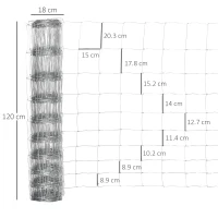 Pawhut Rola Plasa Zincata 26,1 m – Gard Siguranta pentru Animale(m-3)