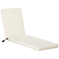 Outsunny Perna pentru Sezlong si Fotoliou Plaja cu Sireturi, Husa Detasabila din Poliester, 188x53x8cm, Alb Crem(m-11)