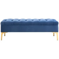 Homcom Banca Catifea Dormitor – Tapitata cu Butonaj Decorativ(m-11)