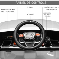 HOMCOM Carro Elétrico para Crianças acima de 3 Anos Carro Elétrico Audi Q5 com Controlo Remoto MP3 Luzes e Sons 116x75x56cm Branco(m-7)