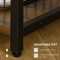 HOMCOM Birou pentru PC cu Rafturi si Sertare din PAL si Otel, 140x50x110cm, Negru si Maro(m-5)