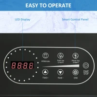 HOMCOM  Aparat de Inghetata de 1,5L din Otel Inoxidabil, 38,4x24x32cm, Argintiu si Negru(m-5)