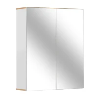 kleankin Bathroom Mirror Cabinet Wall Mounted Storage Cupboard with Double Door and Adjustable Shelves, White(m-12)
