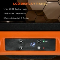 Outsunny Frigider portabil de 30L, Compresor si Manere Portabile Incluse, 58,7x36,5x36,8cm, Portocaliu si Negru(m-5)