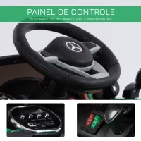 HOMCOM Carro elétrico para crianças de 3-5 anos licenciado de Mercedes GTR bateria de 12V com controle remoto Faróis musica Carga 25kg 105x58x45 cm Verde(m-5)