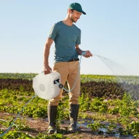 Outsunny Retractable Hose Reel w/ Any Length Lock, Auto Rewind Slow Return System and 180° Swivel Wall Mounted Bracket, 46 x 21 x 40cm(m-10)