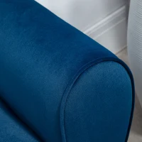 HOMCOM Banca Depozitare Capitonata pentru Dormitor si Hol, Banca Capatul patului din Tesatura Catifelata cu Cotiere, 118x42x66cm, Albastru inchis(m-9)