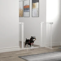 PawHut poarta de siguranta pentru caini, 75-96cm, alb(m-2)