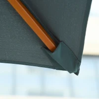 Outsunny Umbrela pentru Gradina si Terasa 3x3m, 8 Sipci din Bambus Copertina Parasolar pe 2 Niveluri, Gri(m-8)