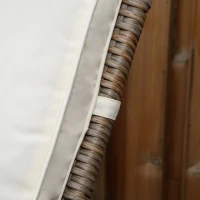 Outsunny Perna pentru Sezlong si Fotoliou Plaja cu Sireturi, Husa Detasabila din Poliester, 188x53x8cm, Alb Crem(m-8)