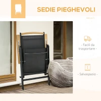 Outsunny Set Gradina 7 piese – Masa + 6 Scaune Textilene Reglabile(m-5)