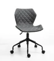 HOMCOM Sedia Sgabello da Ufficio Ergonomica, Sedia Girevole Per Scrivania, Altezza Regolabile, Ruote in Nylon,  Grigio(m-2)