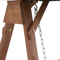 Outsunny Fir Wood 2-Seater Outdoor Garden Swing Chair w/ Canopy Green(m-8)