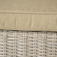 Outsunny Set Mobila de Gradina 4 Piese din Ratan PE, Salon de Exterior cu 1 Canapea, 2 Fotolii, 1 Masuta si  Perne Detasabile si Lavabile, Kaki si Bej(m-8)