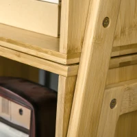 HOMCOM Set 2 noptiere Masute de cafea, Design Deschis  si Stivuibil din Bambus pentru Dormitor si Living, 43x32,5x42cm, Culoare Naturala(m-8)