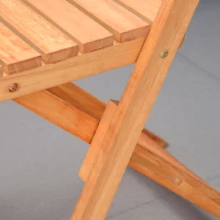 Outsunny Set 3 Piese Masa si Scaune de Gradina Pliabile din Lemn pentru Exterior(m-9)