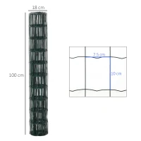 PawHut Rola de Plasa pentru Tarc de 10 m din Otel, Gard de Siguranta pentru Animale de Exterior cu Acoperire din PVC, 7,5 x 10 cm(m-3)