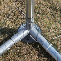 Cotet pentru Gaini sau Rate, Tarc Cusca pentru Gaini din Metal Zincat cu Acoperis Rezistent Apa si Raze UV, 300x800x195cm(m-9)