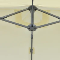 Outsunny Umbrela Dubla de Gradina din Metal si Poliester Anti-UV Impermeabila cu Manivela, 440x270x250cm, Crem(m-8)