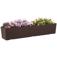 Jardiniera de Balcon Outsunny cu Carlig pentru Balustrada Reglabila, Indicator Nivel Apa si Disc cu Auto-Irigare, 99x18x19cm(m-4)