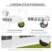 Outsunny Foisor de Gradina 10x6m Pliabil din Otel si Poliester,  Alb(m-4)