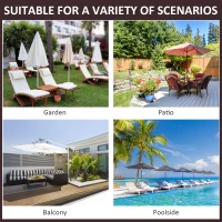 Outsunny Umbrela pentru Gradina si Terasa 3x3m, 8 Sipci din Bambus Copertina Parasolar pe 2 Niveluri, Gri(m-7)