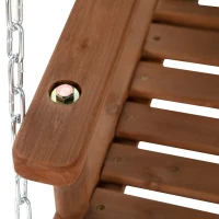 Outsunny Fir Wood 2-Seater Outdoor Garden Swing Chair w/ Canopy Green(m-7)