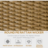 Outsunny Set de Mobilier de Gradina din Ratan 5 Piese, Lounge de Exterior cu 2 Masute, Canapea cu 3 Locuri si 2 Fotolii cu Perne(m-6)