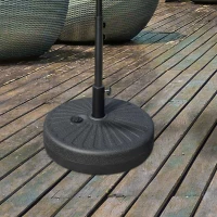 Outsunny Baza pentru Umbrela de Gradina cu Stalp Central Φ3.8cm si 4.8cm, Soclu pentru Umbrela care se Umple cu Apa sau Nisip, Negru(m-2)