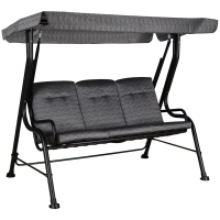 Outsunny Balansoar pentru Gradina pentru 3 Persoane cu Copertină Reglabilă și Perne, 200x120x170cm, Negru