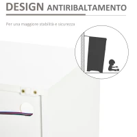 HOMCOM Bufet Modern cu 3 Usi cu Lumini LED Colorate si Telecomanda, Dulap Multifunctional din Lemn cu finisaj lucios, pentru buatarie si Sufragerie, Alb(m-6)