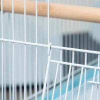 PawHut Colivie pentru Pasari 2 in 1 Voliera pentru Interior cu 4 Roti Pivotante, Tavi Detasabile si Recipiente din plastic, 51,5x50x140cm, Albastra(m-8)