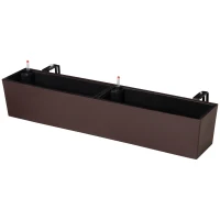 Jardiniera de Balcon Outsunny cu Carlig pentru Balustrada Reglabila, Indicator Nivel Apa si Disc cu Auto-Irigare, 99x18x19cm(m-1)