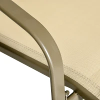 Set Mobilier de Gradina din 4 piese Outsunny, Salon in aer liber cu 2 Scaune, 1 Canapea si 1 Masuta de Cafea din Metal si Texteline, Kaki(m-7)