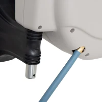 Outsunny Retractable Hose Reel w/ Any Length Lock, Auto Rewind Slow Return System and 180° Swivel Wall Mounted Bracket, 46 x 21 x 40cm(m-8)