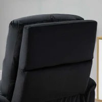 HOMCOM Fotoliu Recliner pana la 155 ° cu Tetiera si Suport pentru picioare, Fotoliu Relax din Tesatura Catifelata si Otel cu Buzunar Lateral, Negru(m-9)