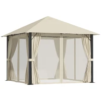 Outsunny Foisor de Gradina 2.97x2.97m, pentru Curte si Terasa, Kaki(m-11)