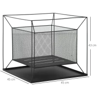 Brazier de Gradina Portabil din Metal Outsunny, Brazier in aer liber cu Design suspendat si Vatrai, 45x45x43cm Negru(m-3)