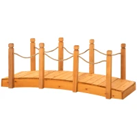 Podet din Lemn Outsunny de Gradina, Arcuit, cu Parti Laterale din Funie de Canepa, Cadru din Lemn de Brad, 150x58x58.5 cm(m-1)