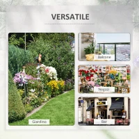 Jardiniera de Exterior Outsunny cu Carlige pentru Balustrada, Suport Ghivece pentru Balcon si Terasa din Metal(m-6)