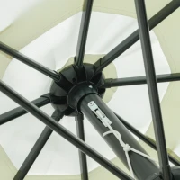 Outsunny Umbrela de Gradina si Terasa Φ266x250cm, Umbrela Rotunda pentru Exterior cu Capat Rabatabil, Rezistenta la Raze UV 50+, Bej(m-8)