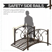 Podet de Gradina Outsunny Vintage din Metal, Pod Decorativ cu Elemente Florale, 99x68x53cm, Bronz(m-5)