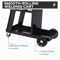 DURHAND Welding Cart Welder Trolley Garage for Gas Bottles w/ Safety Chain, Wheels, Black(m-7)