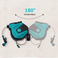 DURHAND® BĘBEN NA WĄŻ ZWIJACZ ŚCIENNY OBROTOWY 180° OCHRONA PRZED MROZEM -5–45 °C tworzywo zielony + czarny 15 m(m-4)