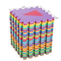 Homcom Covor Puzzle cu Forme Geometrice 36 Bucati 31x31cm, Colorat(m-3)