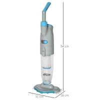 Outsunny Aspirateur de piscine électrique portable rechargeable avec brosse et cartouche filtrante, multi-vitesse, sans fil - gris et bleu(m-3)