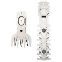 Outsunny Taille haie - mini taille haie portable avec batterie rechargeable - clé de sécurité, 2 lames - vitesse à vide 1100 tr/min - acier ABS rouge noir(m-9)